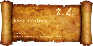 Kacz Líviusz névjegykártya