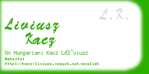 liviusz kacz business card